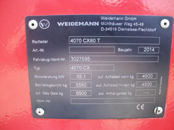 Weidemann 4070 CX80T Teleskopradlader - Image 9